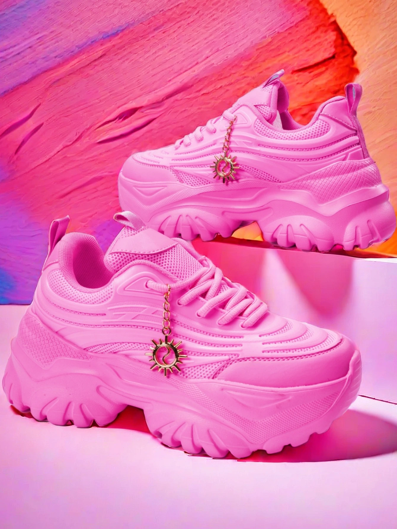 Women's Four Seasons Outdoor Sports Shoes Pure White Summer Chunky Sneakers Soft Sole Cushioned Running Shoes for Women