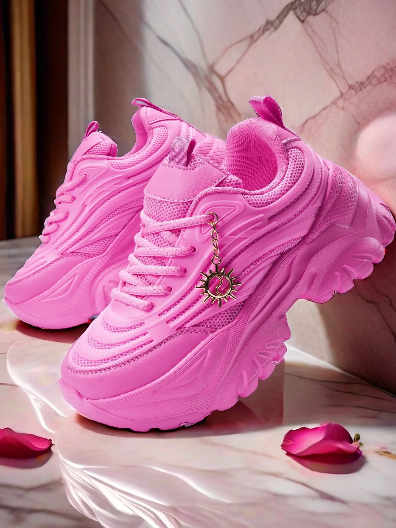 Women's Four Seasons Outdoor Sports Shoes Pure White Summer Chunky Sneakers Soft Sole Cushioned Running Shoes for Women