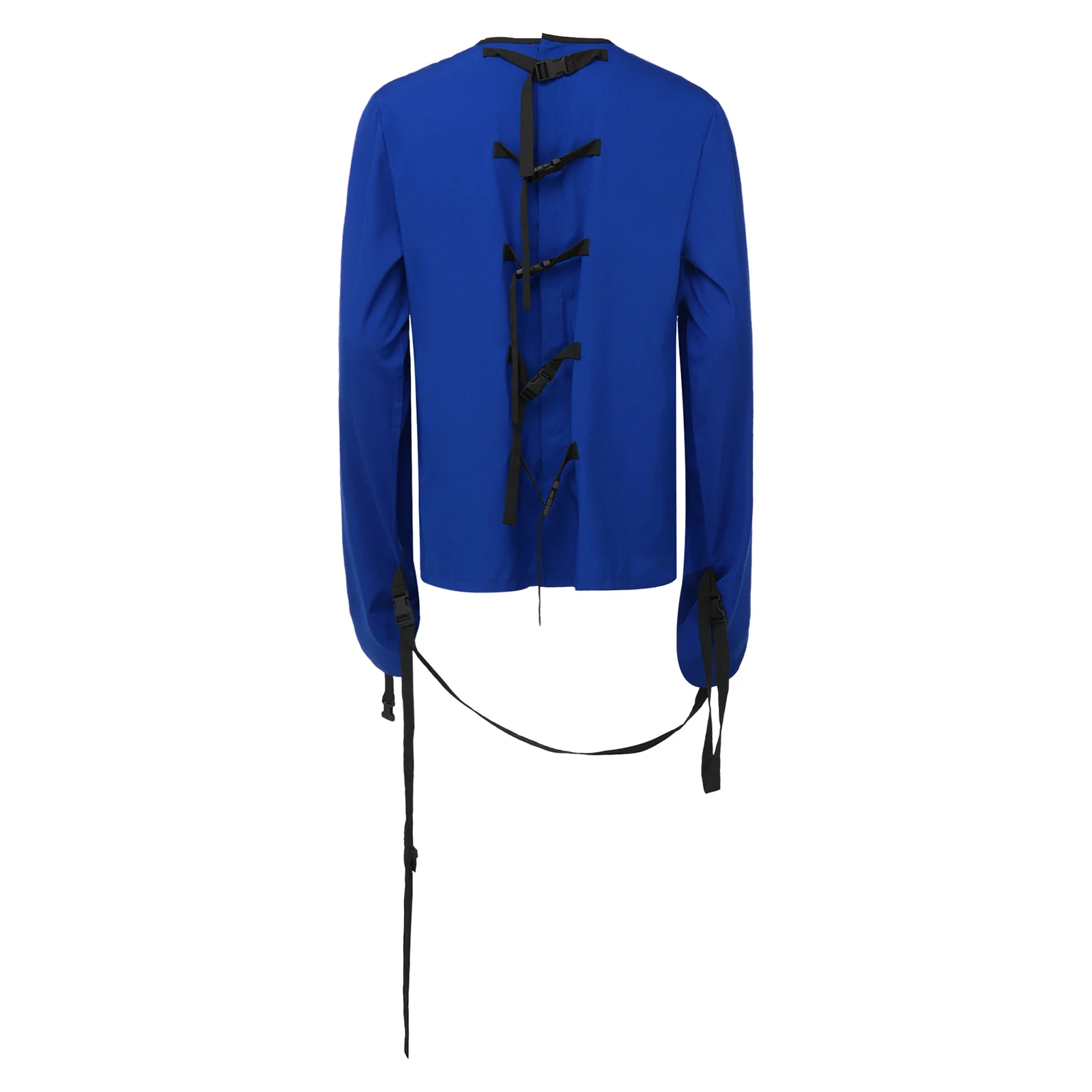 Adult Upper Limb Protective Tops Manic Patients Nursing Safety Restraint Clothes Long Sleeve Back Buckles Securing Strap T-shirt