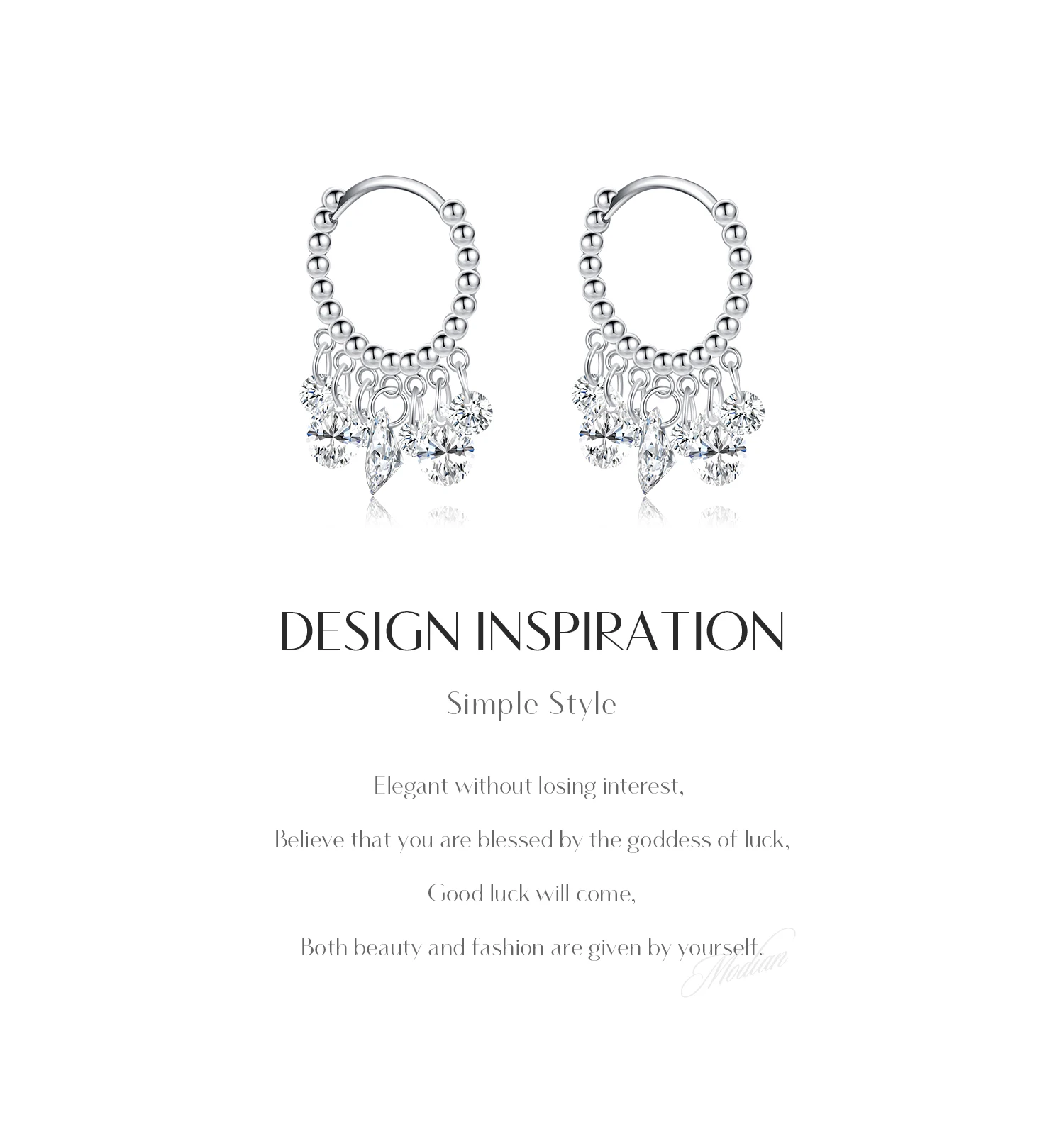 MODIAN 925 Sterling Silver Luxury Geometric Stunning Clear CZ Hoop Earrings Fashion Sparkling Dangle Ears For Women Fine Jewelry