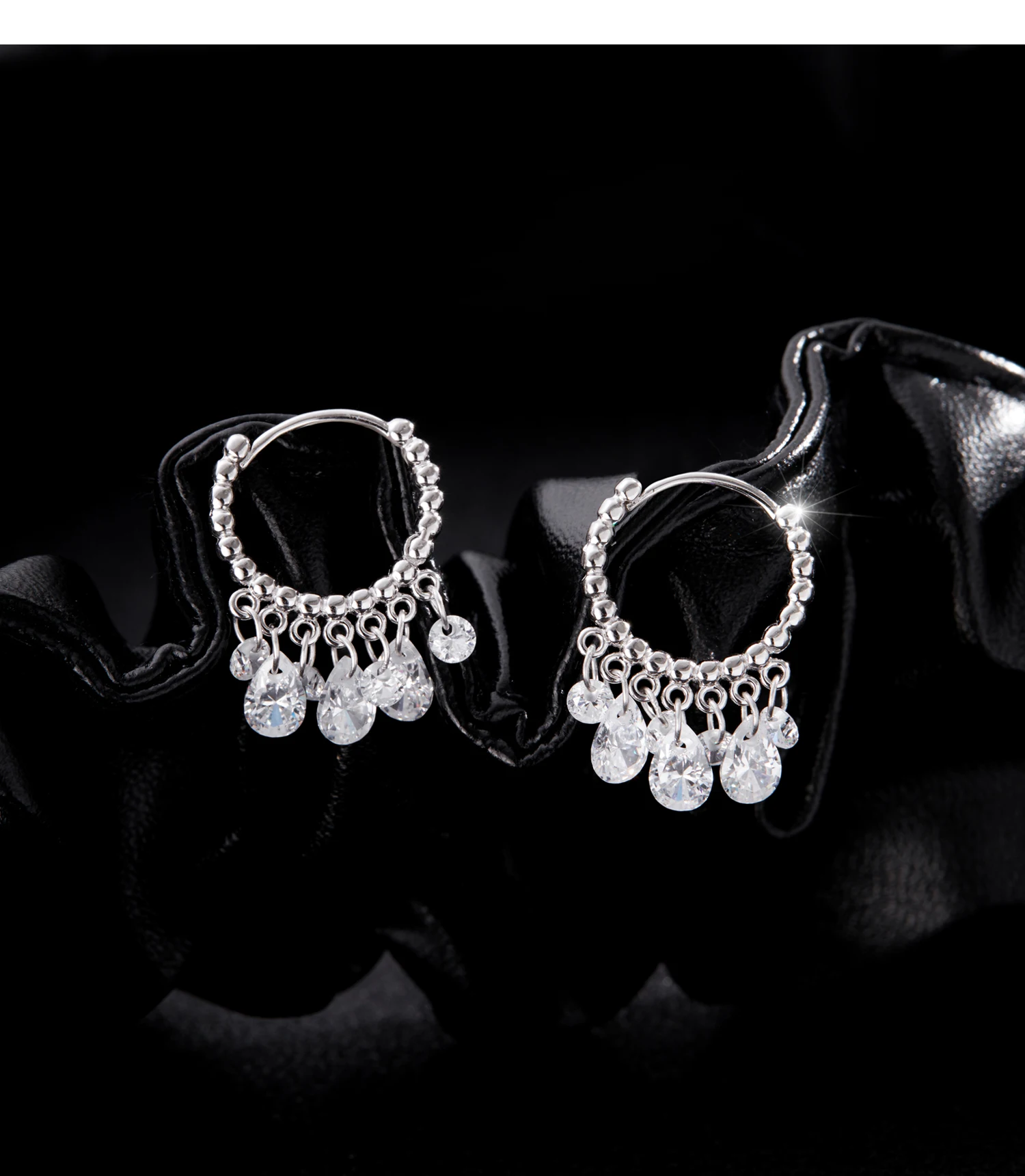 MODIAN 925 Sterling Silver Luxury Geometric Stunning Clear CZ Hoop Earrings Fashion Sparkling Dangle Ears For Women Fine Jewelry
