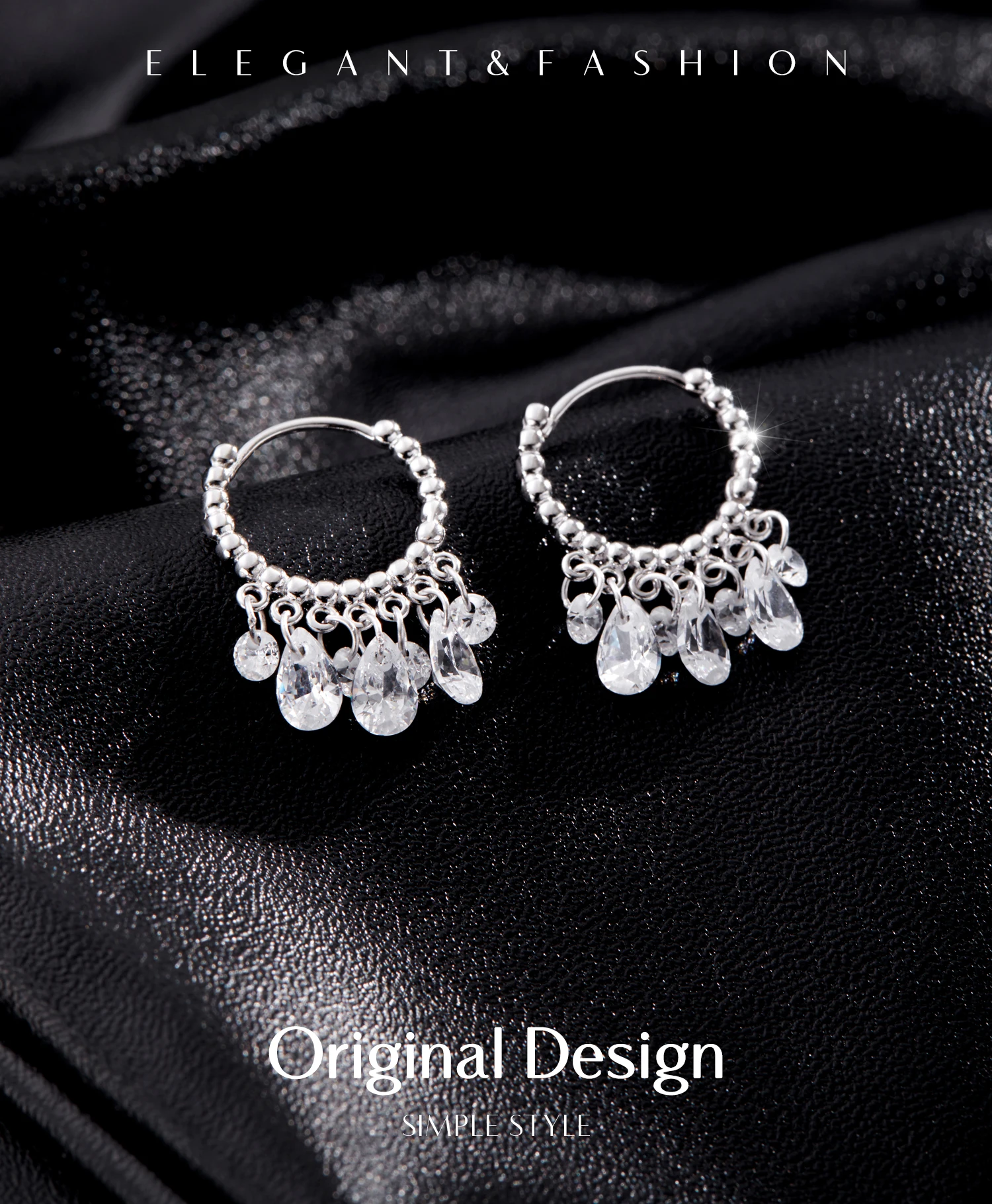 MODIAN 925 Sterling Silver Luxury Geometric Stunning Clear CZ Hoop Earrings Fashion Sparkling Dangle Ears For Women Fine Jewelry