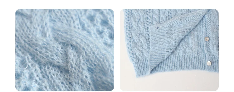 CHIC VEN Female Cardigan Loose Casual Mohair Hollow Knitted Sweaters Female Short Jumpers Spring Summer 2025 Tops
