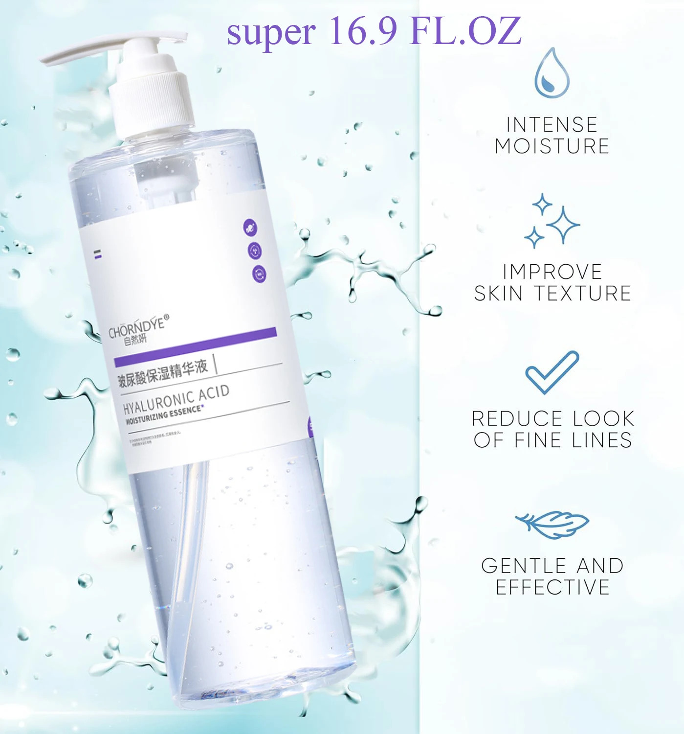 500ml Hyaluronic Acid Deep Hydration Cooling for Face,Hydration Booster,Refreshing Lightweight Texture Korean Glass Skin Care