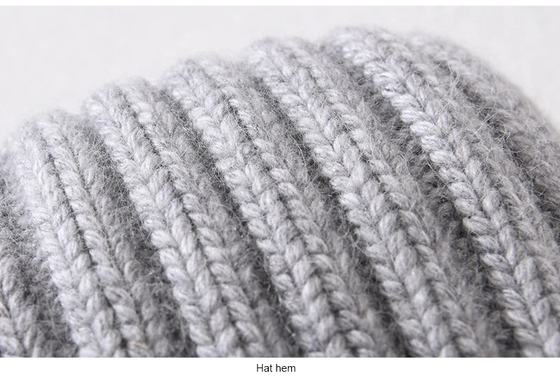Winter Silk Satin Lined Beanie Hats Women Men Unisex Thick Chunky Cap Striped Warm Soft High Quality Cashmere Knitted Beanie Hat