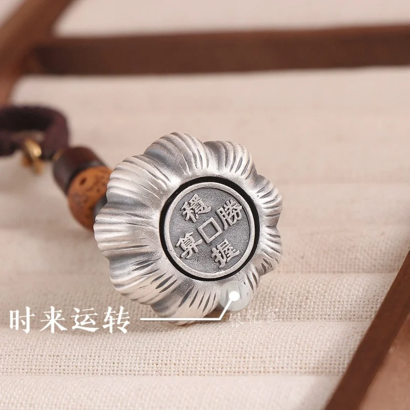 Buyee 925 Silver Garlic Pendant Keychain Vintage Style Car Charm & Phone Accessory Jewelry Ring Circle Gift for Women Men