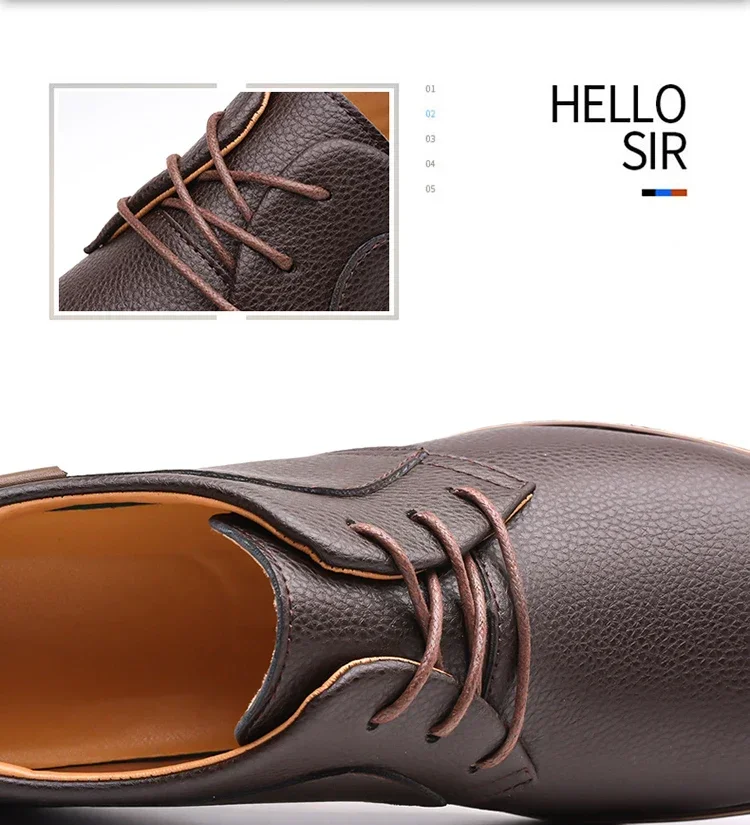 Men's Business Leather Shoes, Breathable & Comfortable, Soft Anti-slip Sole, for Driving, Outdoor Use & Daily Commute-XH202