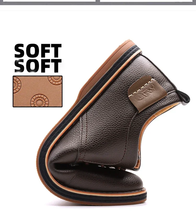 Men's Business Leather Shoes, Breathable & Comfortable, Soft Anti-slip Sole, for Driving, Outdoor Use & Daily Commute-XH202