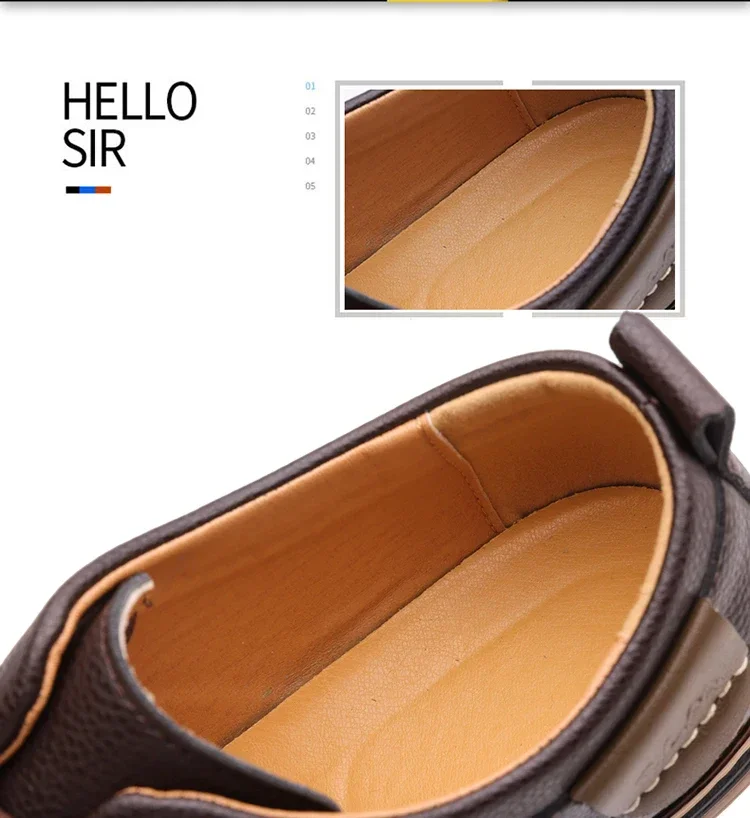 Men's Business Leather Shoes, Breathable & Comfortable, Soft Anti-slip Sole, for Driving, Outdoor Use & Daily Commute-XH202