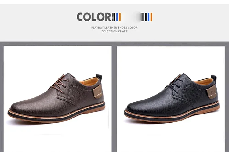 Men's Business Leather Shoes, Breathable & Comfortable, Soft Anti-slip Sole, for Driving, Outdoor Use & Daily Commute-XH202