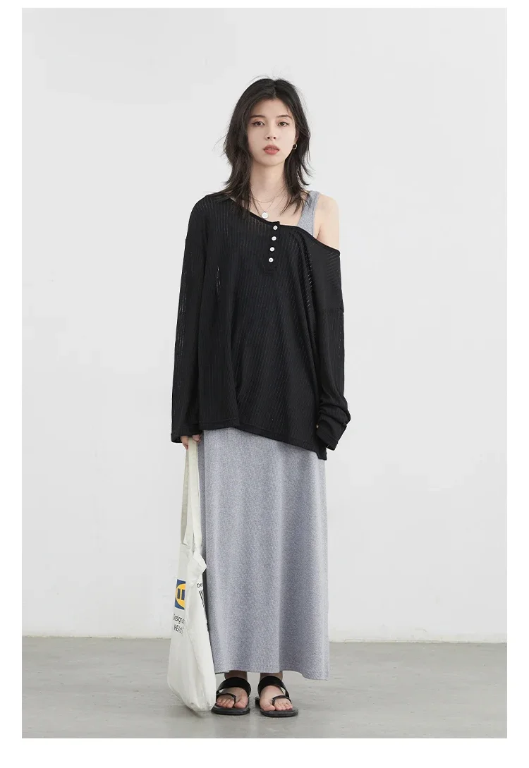 CHIC VEN Korean Women T-Shirts Casual Loose Slightly Transparent O Neck Female Top Thin Tees Spring Summer 2025 Clothing