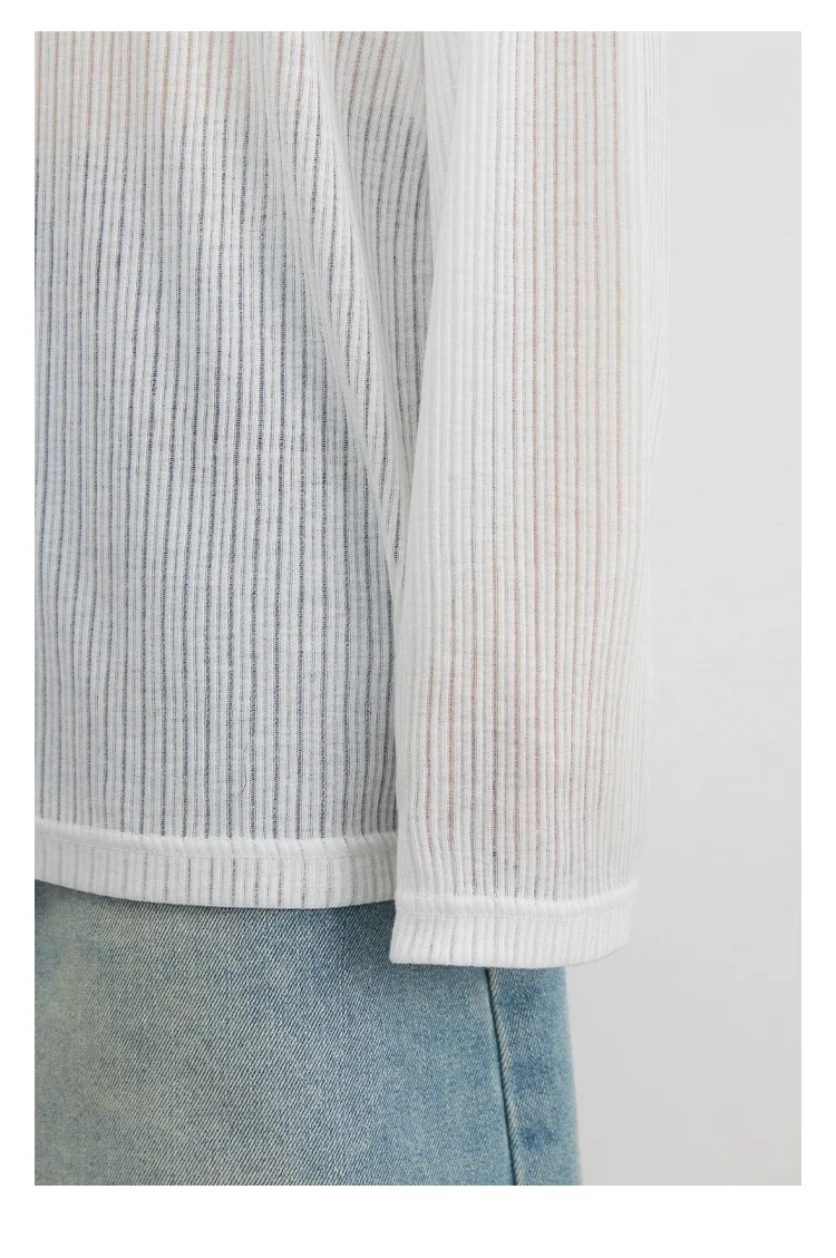 CHIC VEN Korean Women T-Shirts Casual Loose Slightly Transparent O Neck Female Top Thin Tees Spring Summer 2025 Clothing