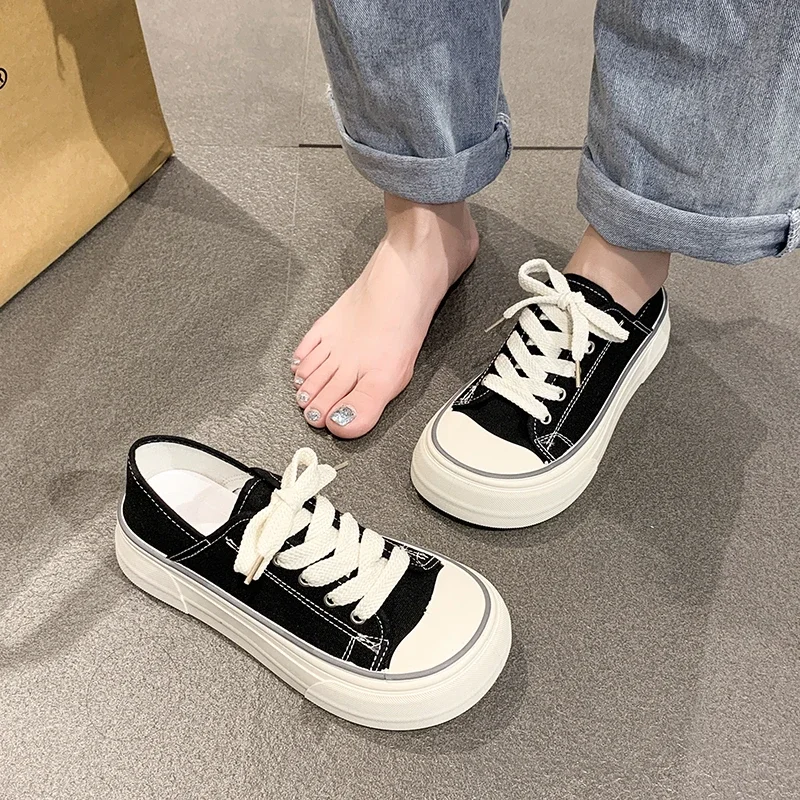 2025 Woman Casual Shoe Spring New Fashionable Korean Style Soft Bottom Anti-slipepry Versatile Daily Simple Low-top Canvas Shoes