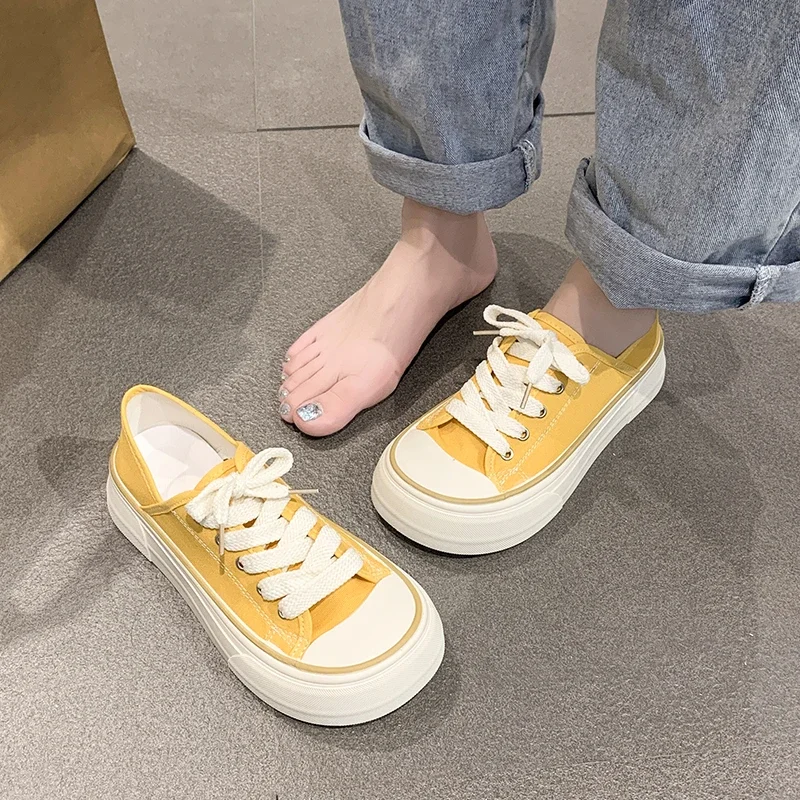 2025 Woman Casual Shoe Spring New Fashionable Korean Style Soft Bottom Anti-slipepry Versatile Daily Simple Low-top Canvas Shoes