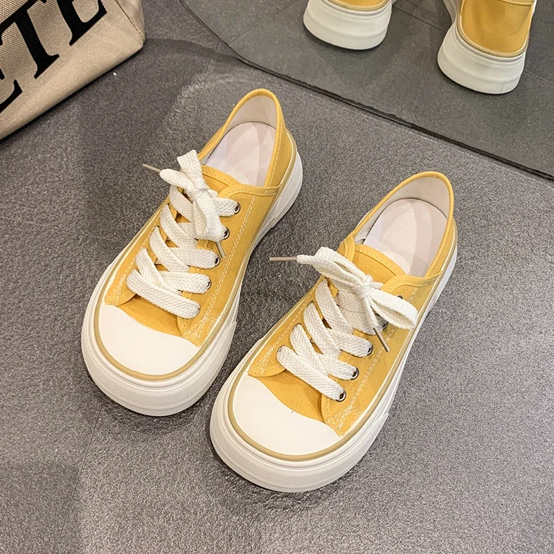 2025 Woman Casual Shoe Spring New Fashionable Korean Style Soft Bottom Anti-slipepry Versatile Daily Simple Low-top Canvas Shoes