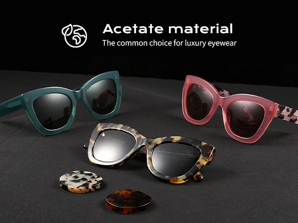 ZENOTTIC Handmade Acetate Polarized Sunglasses Fashion Square Shade UV400 Protection Sun Glasses for Women