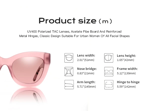 ZENOTTIC Handmade Acetate Polarized Sunglasses Fashion Square Shade UV400 Protection Sun Glasses for Women
