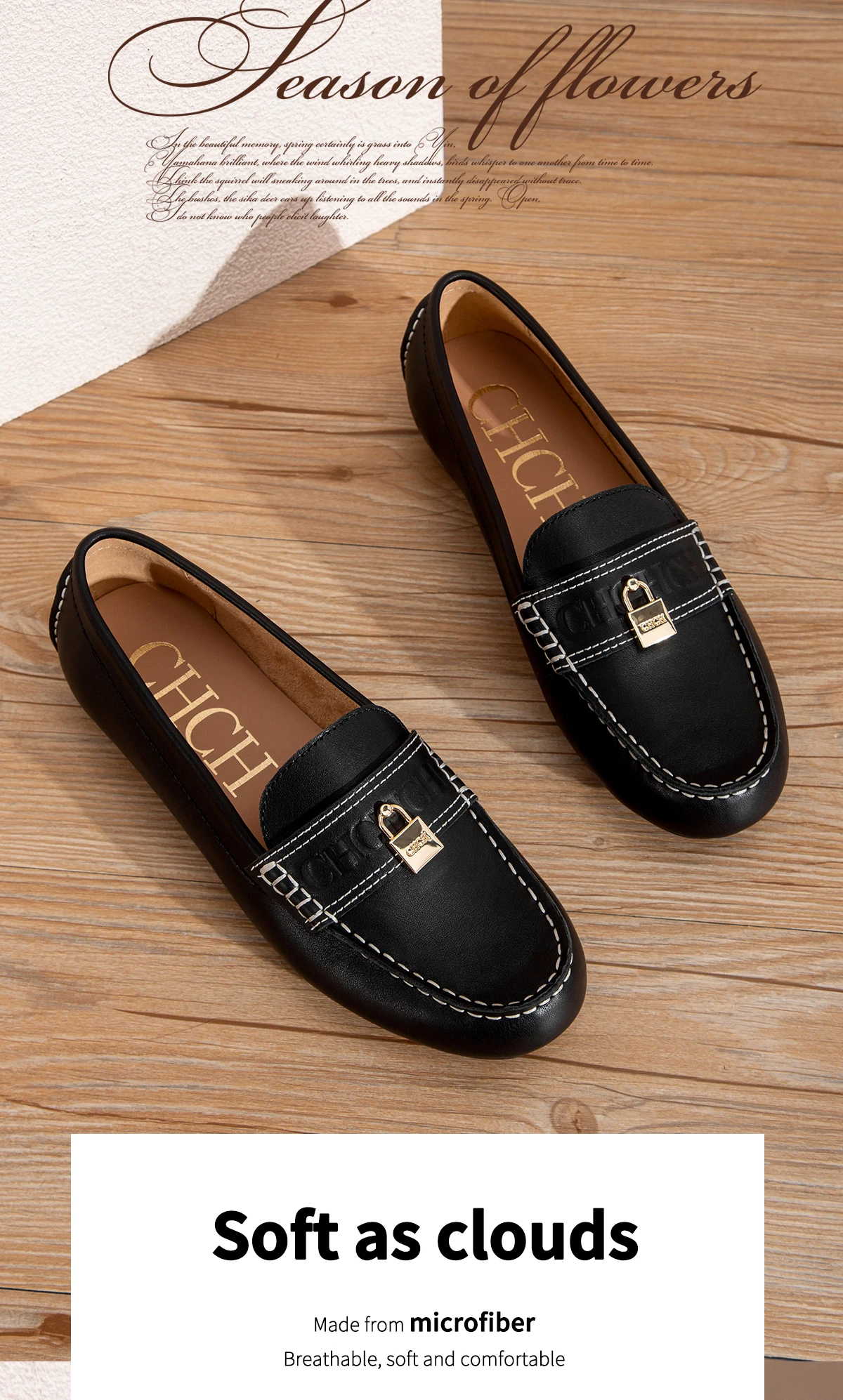CHCH Women's Loafers Shoes 2026 New Business Shoes Women's Casual Leather Shoes
