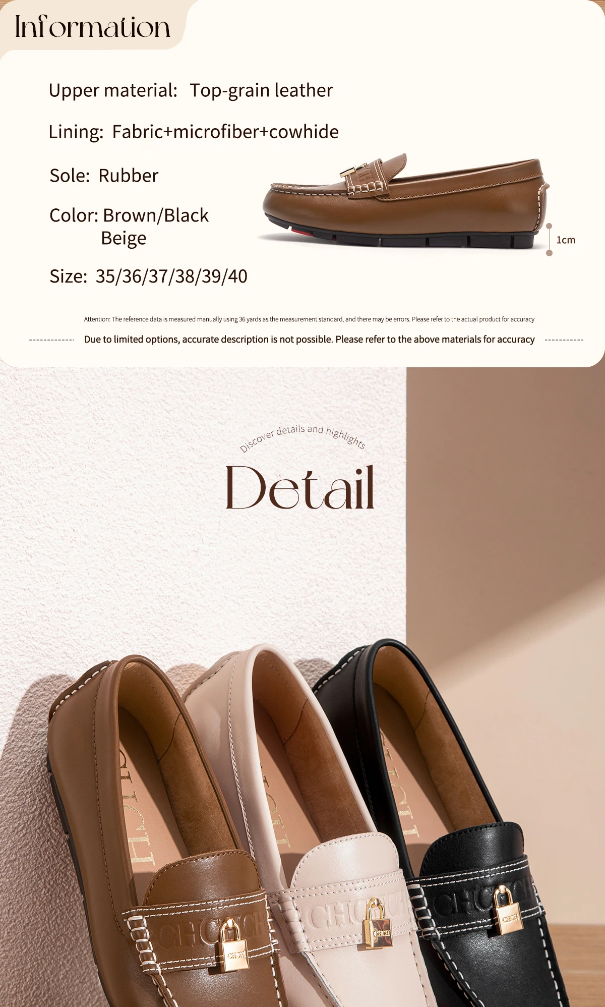 CHCH Women's Loafers Shoes 2026 New Business Shoes Women's Casual Leather Shoes