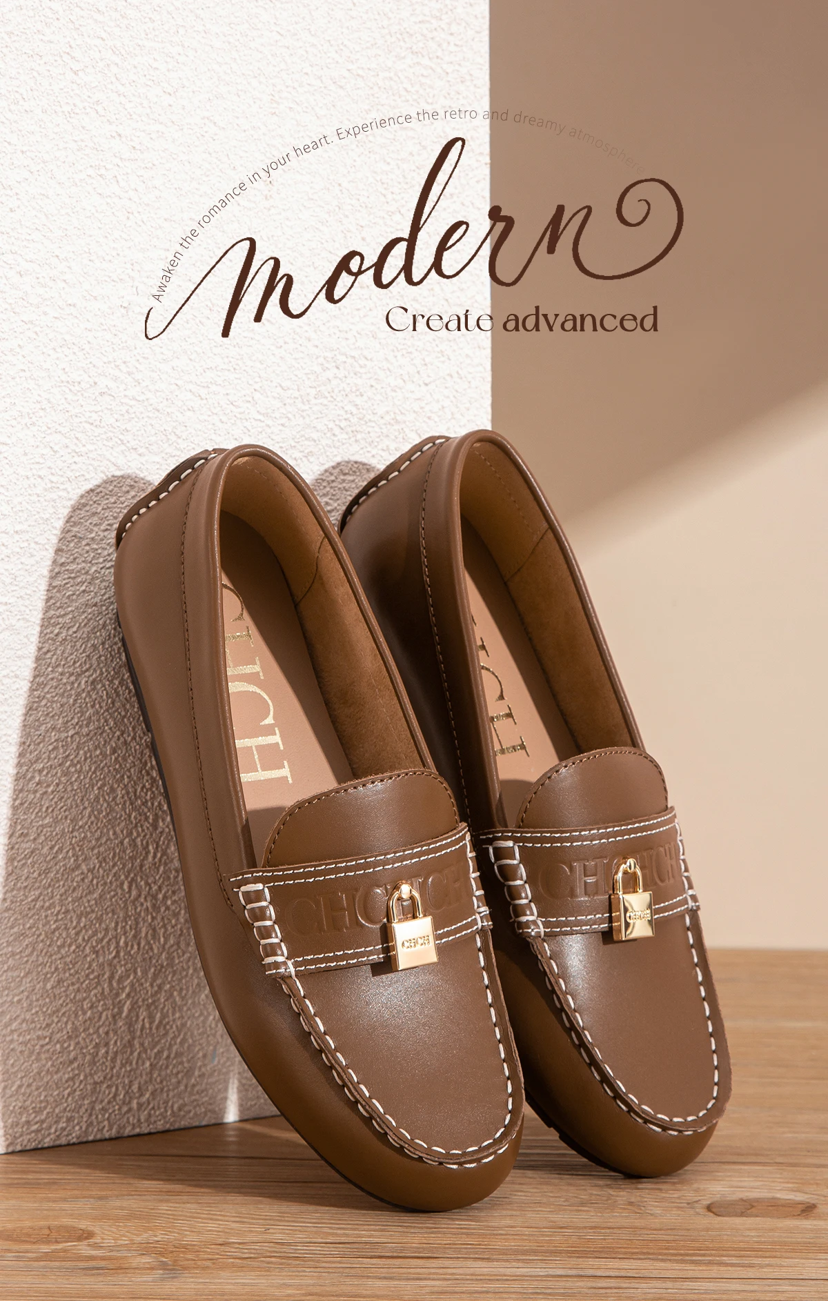 CHCH Women's Loafers Shoes 2026 New Business Shoes Women's Casual Leather Shoes