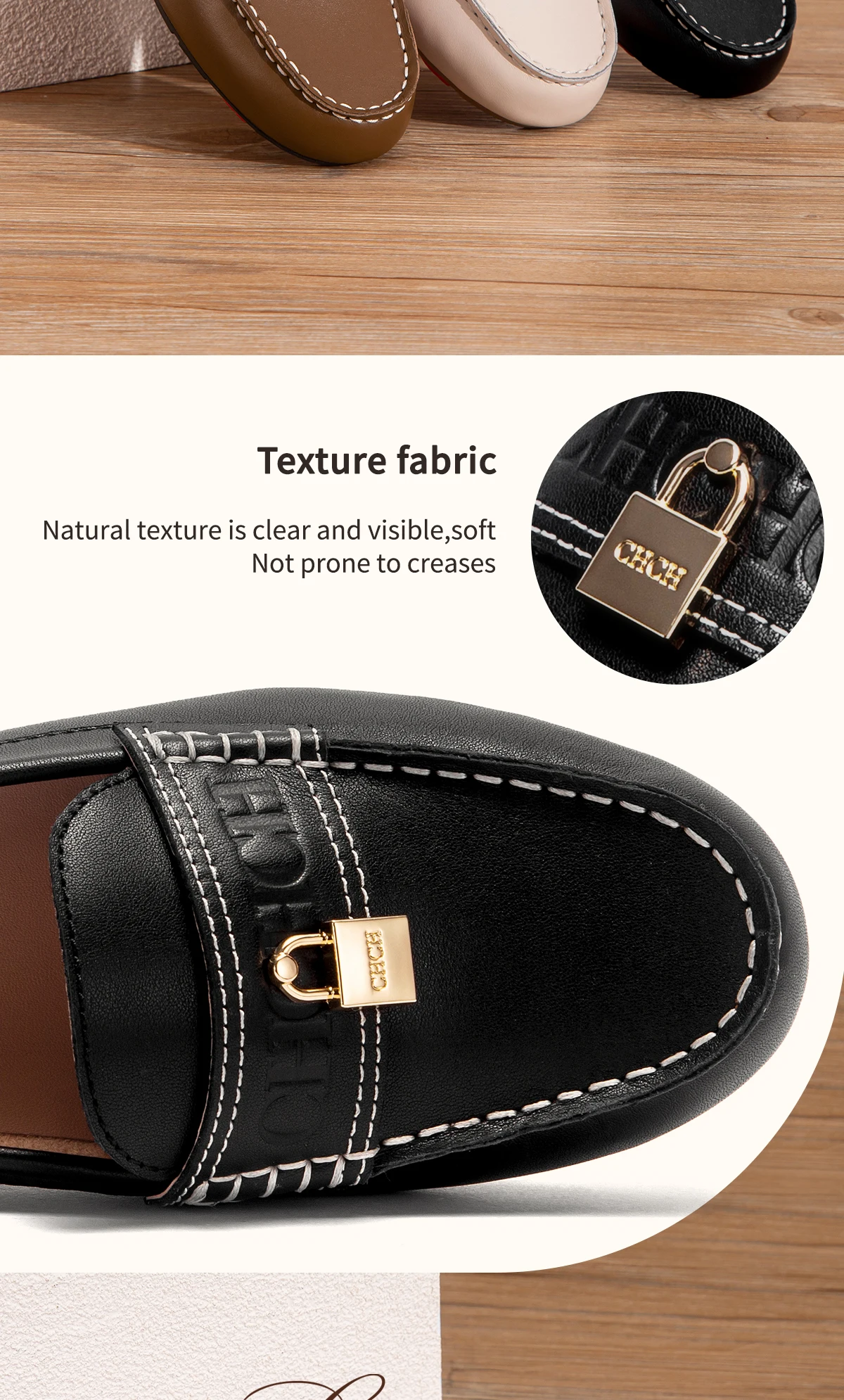 CHCH Women's Loafers Shoes 2026 New Business Shoes Women's Casual Leather Shoes