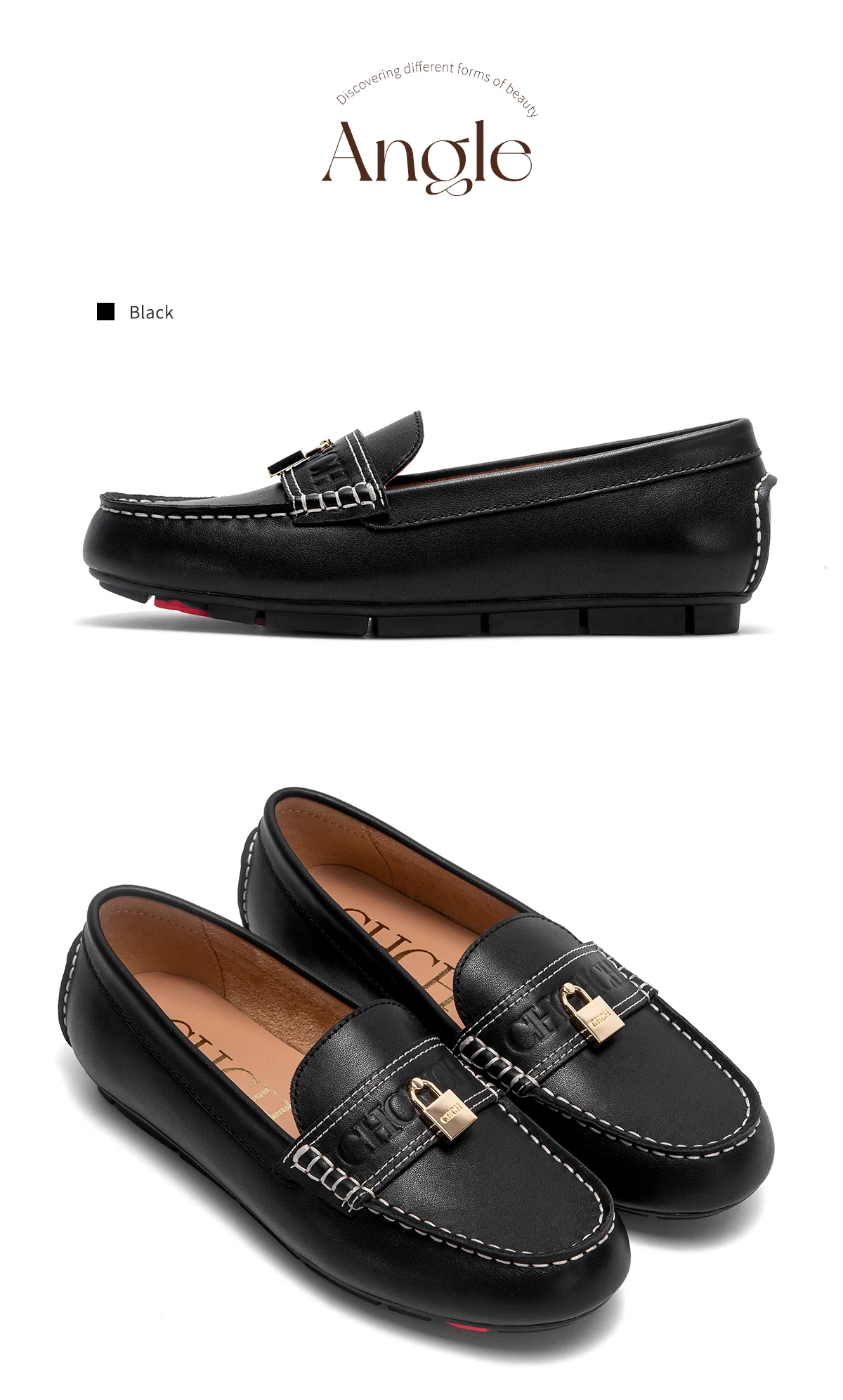 CHCH Women's Loafers Shoes 2026 New Business Shoes Women's Casual Leather Shoes