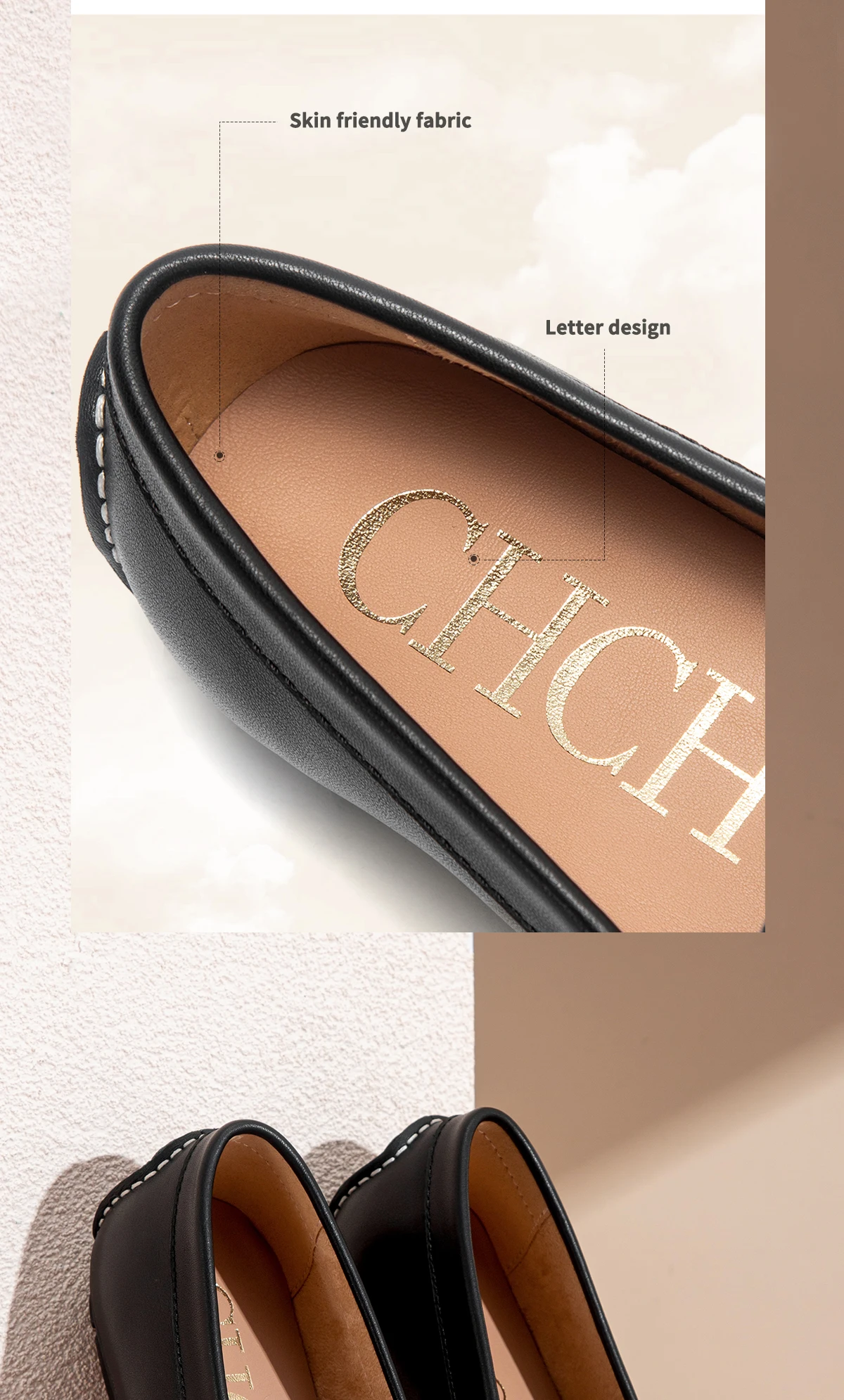 CHCH Women's Loafers Shoes 2026 New Business Shoes Women's Casual Leather Shoes