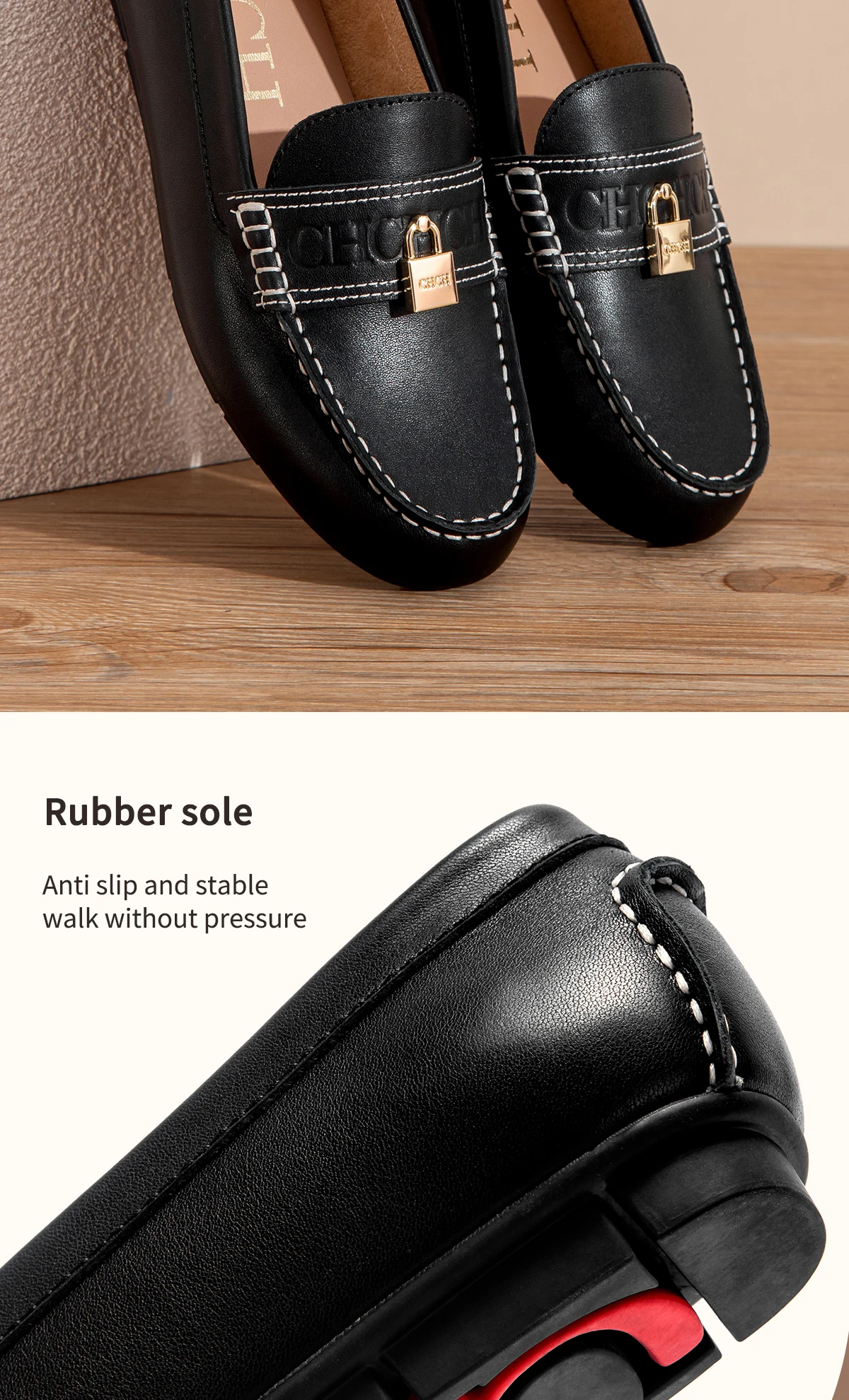 CHCH Women's Loafers Shoes 2026 New Business Shoes Women's Casual Leather Shoes