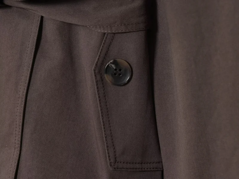 ETJ Autumn 2025 new collection women's British style lapel double-breasted Maillard color belt casual trench coat