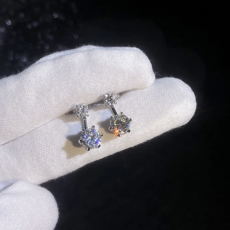 NeeTim 2.6CTTW Moissanite Stud Earrings for Women Sparkly Lab Diamond S925 Sterling Silver Removable Earring Gemstone Studs