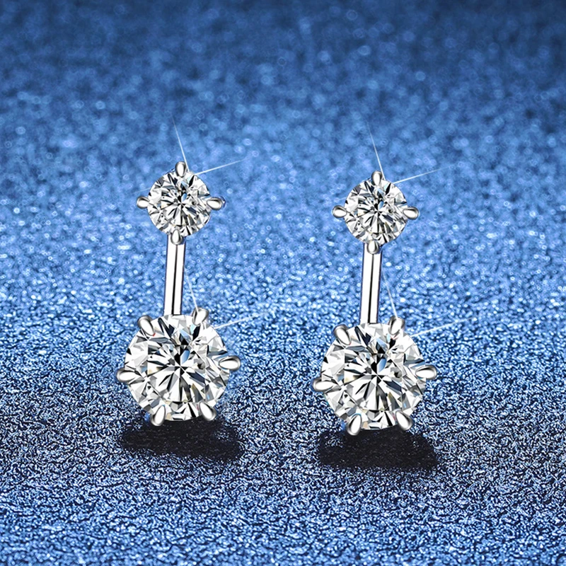 NeeTim 2.6CTTW Moissanite Stud Earrings for Women Sparkly Lab Diamond S925 Sterling Silver Removable Earring Gemstone Studs