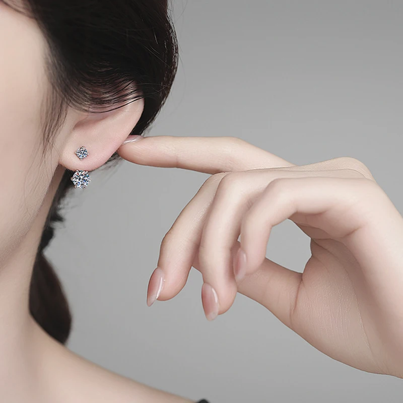 NeeTim 2.6CTTW Moissanite Stud Earrings for Women Sparkly Lab Diamond S925 Sterling Silver Removable Earring Gemstone Studs
