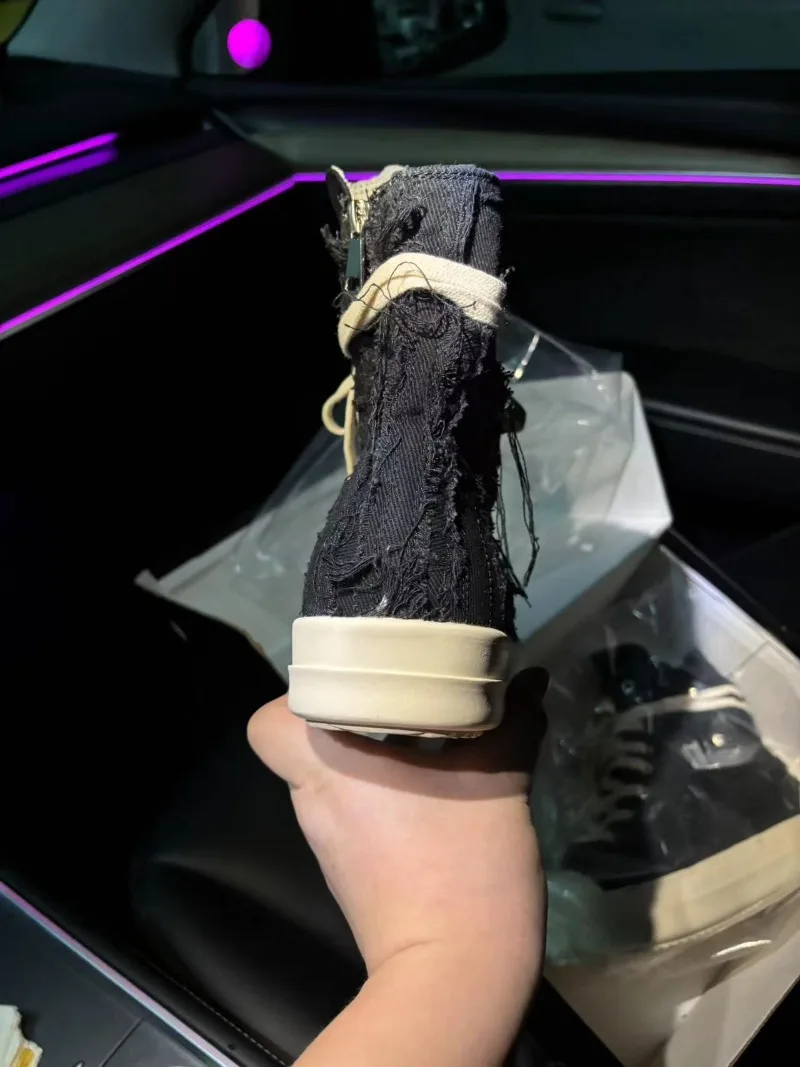 Trend Womens Shoes Exquisite High-top Canvas Casual Shoes for Woman Street Style Chunky Sneakers Designer Shoes Zapatos De Mujer
