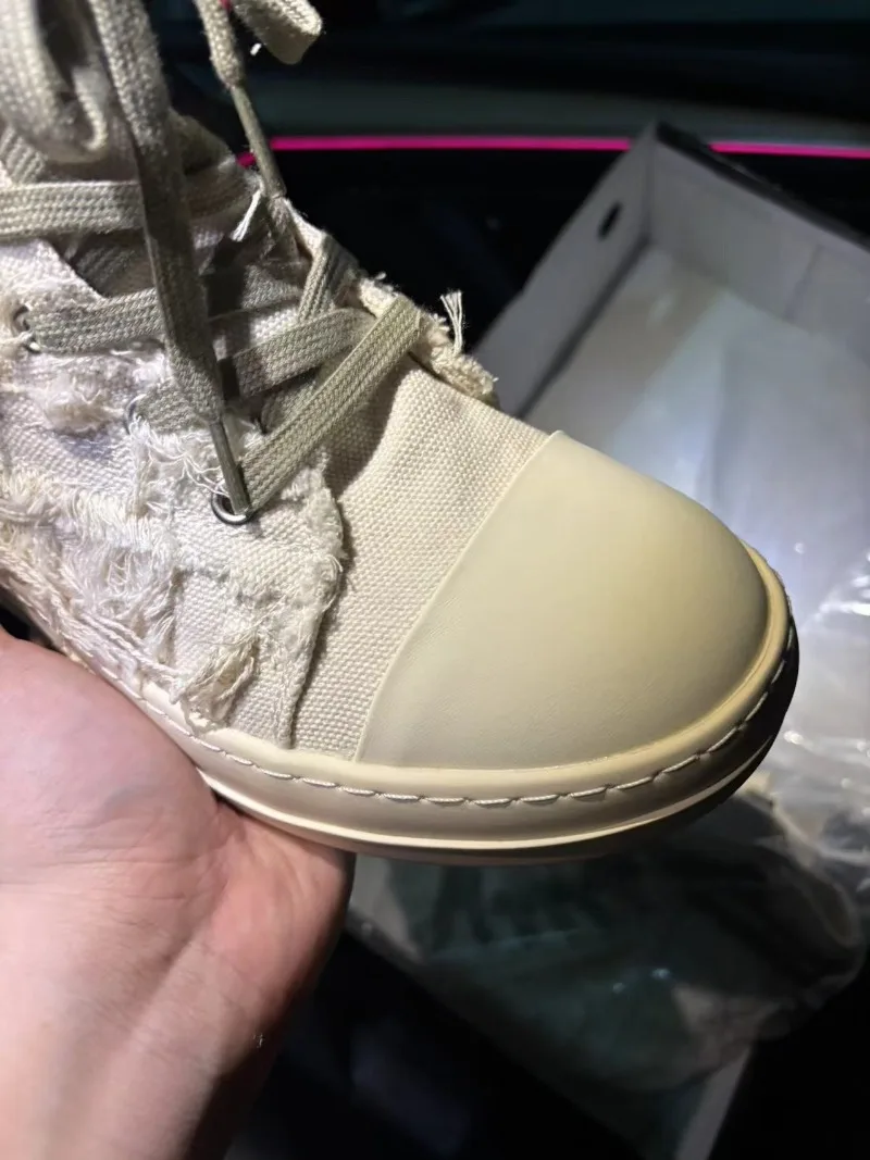 Trend Womens Shoes Exquisite High-top Canvas Casual Shoes for Woman Street Style Chunky Sneakers Designer Shoes Zapatos De Mujer