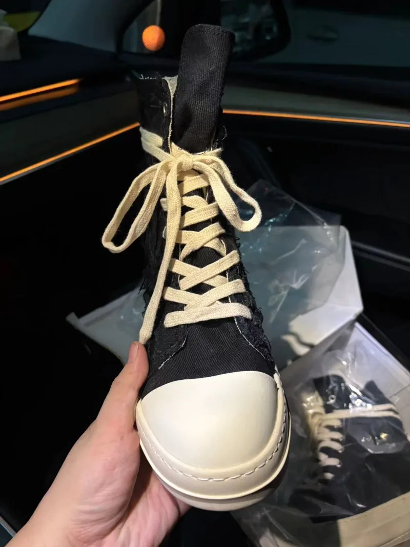 Trend Womens Shoes Exquisite High-top Canvas Casual Shoes for Woman Street Style Chunky Sneakers Designer Shoes Zapatos De Mujer