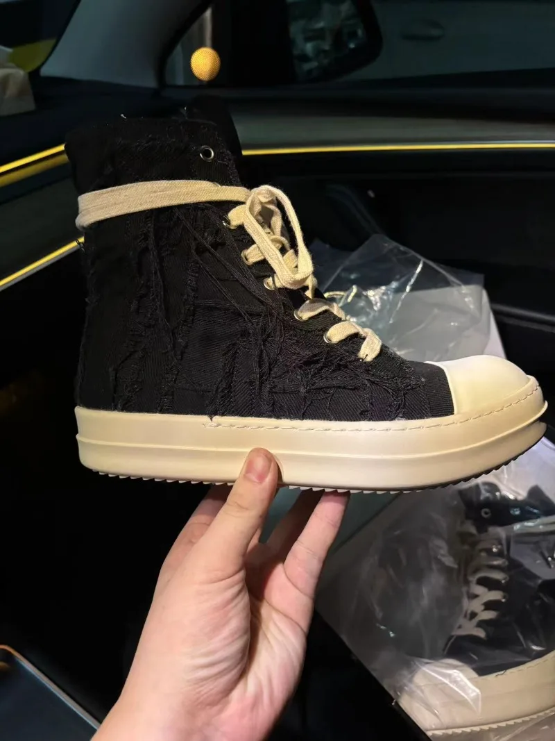 Trend Womens Shoes Exquisite High-top Canvas Casual Shoes for Woman Street Style Chunky Sneakers Designer Shoes Zapatos De Mujer