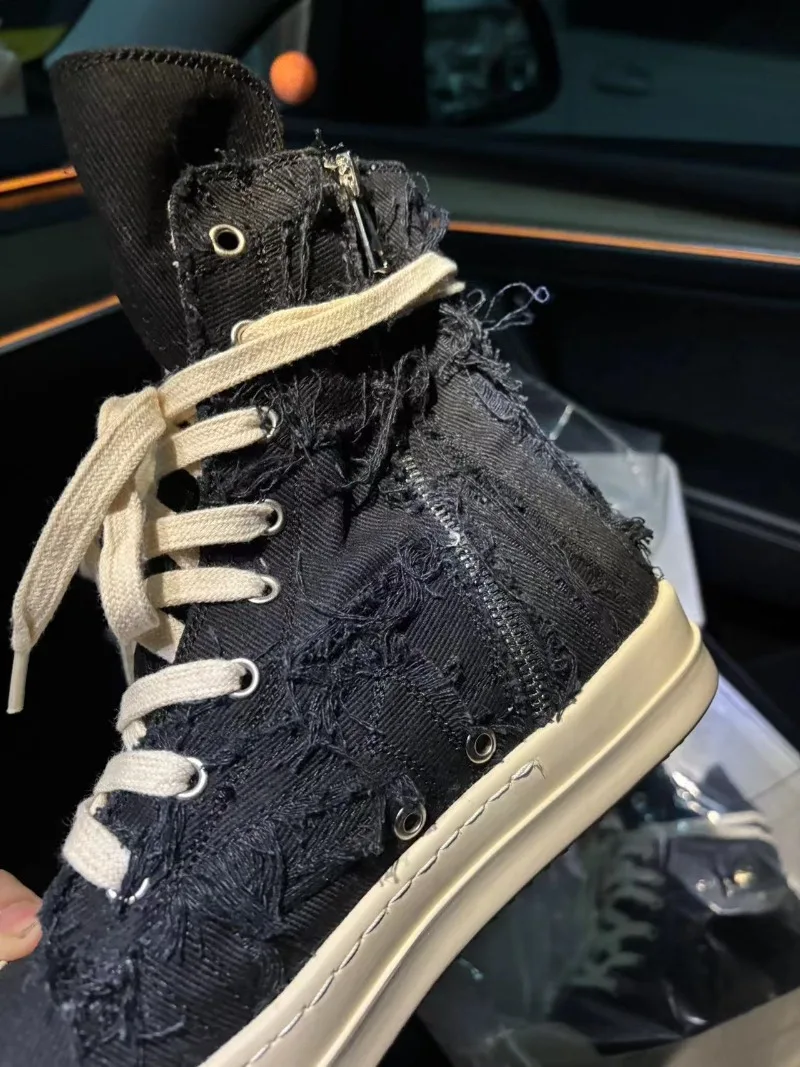 Trend Womens Shoes Exquisite High-top Canvas Casual Shoes for Woman Street Style Chunky Sneakers Designer Shoes Zapatos De Mujer