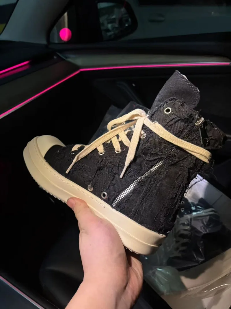 Trend Womens Shoes Exquisite High-top Canvas Casual Shoes for Woman Street Style Chunky Sneakers Designer Shoes Zapatos De Mujer