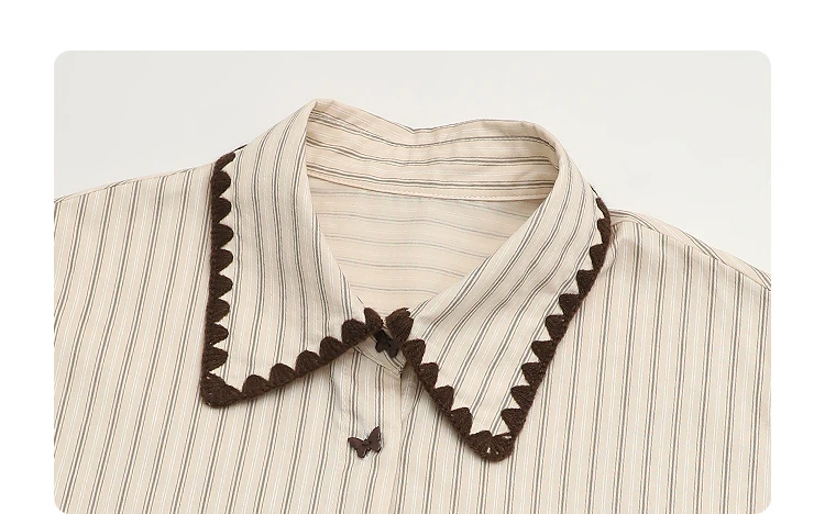 CHIC VEN Fashion Women Shirt Loose Striped Long Sleeve Female Blouses Butterfly Button Cotton Girl Coat Autumn Winter 2026