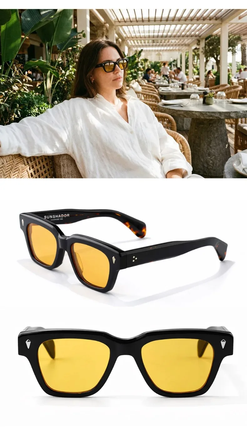 2026 Top Quality Luxury Brand Original Sunglass Handmade Thick Acetate Men Eyewear Designer Women Outdoor UV Protective Sunglass