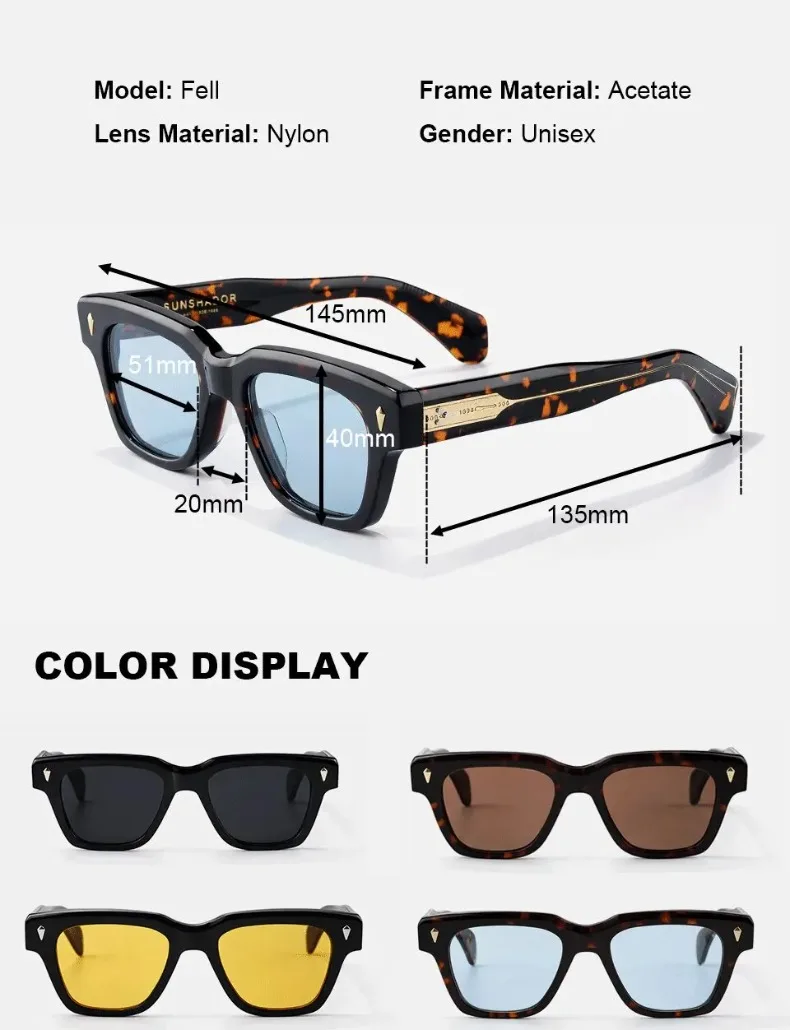 2026 Top Quality Luxury Brand Original Sunglass Handmade Thick Acetate Men Eyewear Designer Women Outdoor UV Protective Sunglass