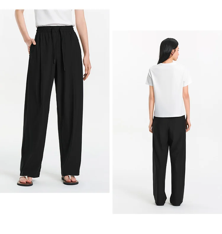 Semir Women Pants UV 2026 Protection Cooling Quick Dry Pleated Wide Leg Urban Casual Everyday Style Soft Comfortable