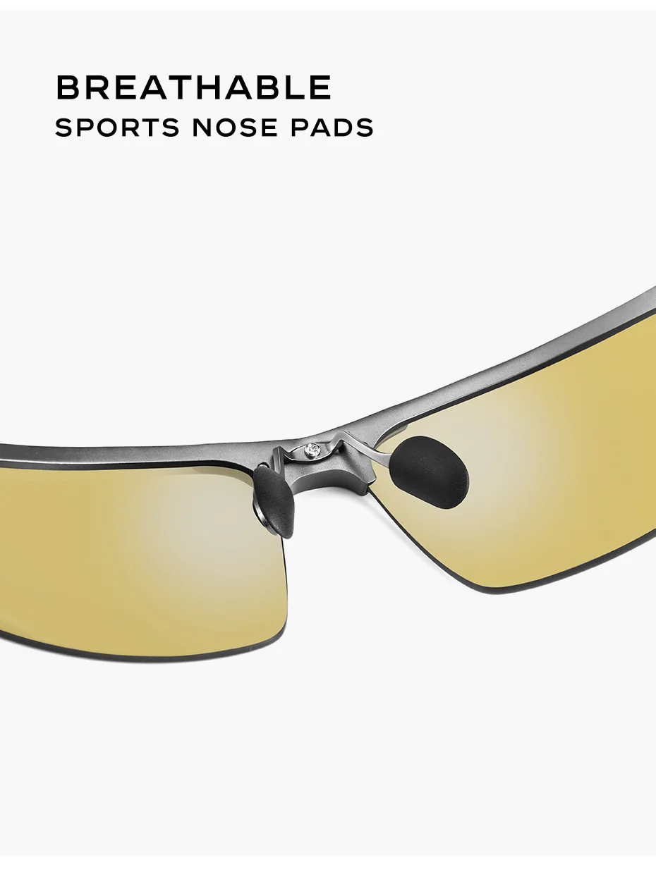 CAPONI Photochromic Sunglasses Men Original Design Sports Yellow Sun Glasses Fashion Driving Night Vision Eyewear UV400 BSYS3218