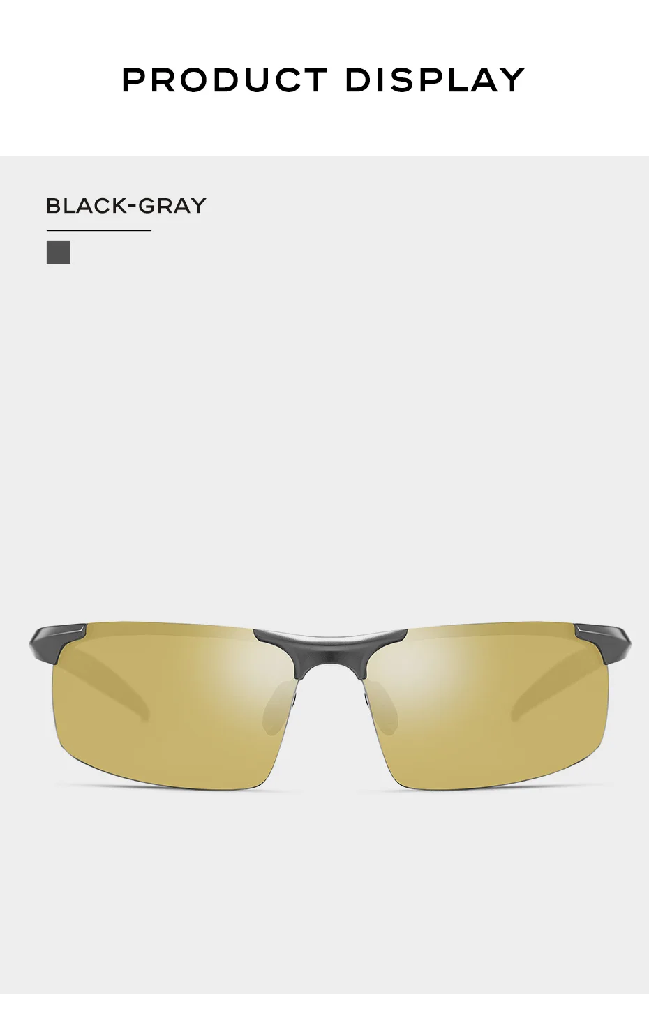 CAPONI Photochromic Sunglasses Men Original Design Sports Yellow Sun Glasses Fashion Driving Night Vision Eyewear UV400 BSYS3218