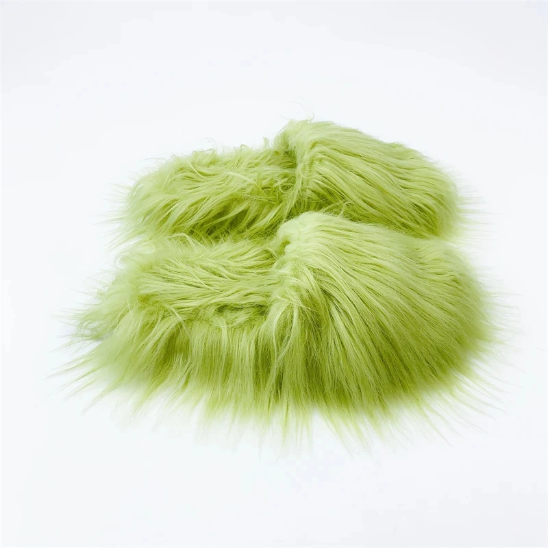 Faux Fur Slippers 2025 Women Winter Plush Warm Home Flat Slides Mongolian Wool Flip Flops Y2K Girls Furry Shoes Cute Slippers