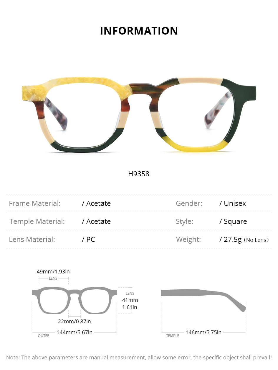 FONEX HEPIDEM Acetate Eyeglasses Frame Men New Square Brand Design Glasses Women Retro Vintage Eyewear Japanese Spectacles 9287