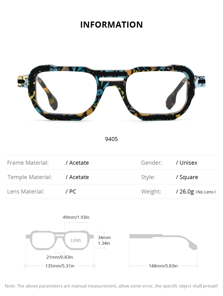 FONEX HEPIDEM Acetate Eyeglasses Frame Men New Square Brand Design Glasses Women Retro Vintage Eyewear Japanese Spectacles 9287