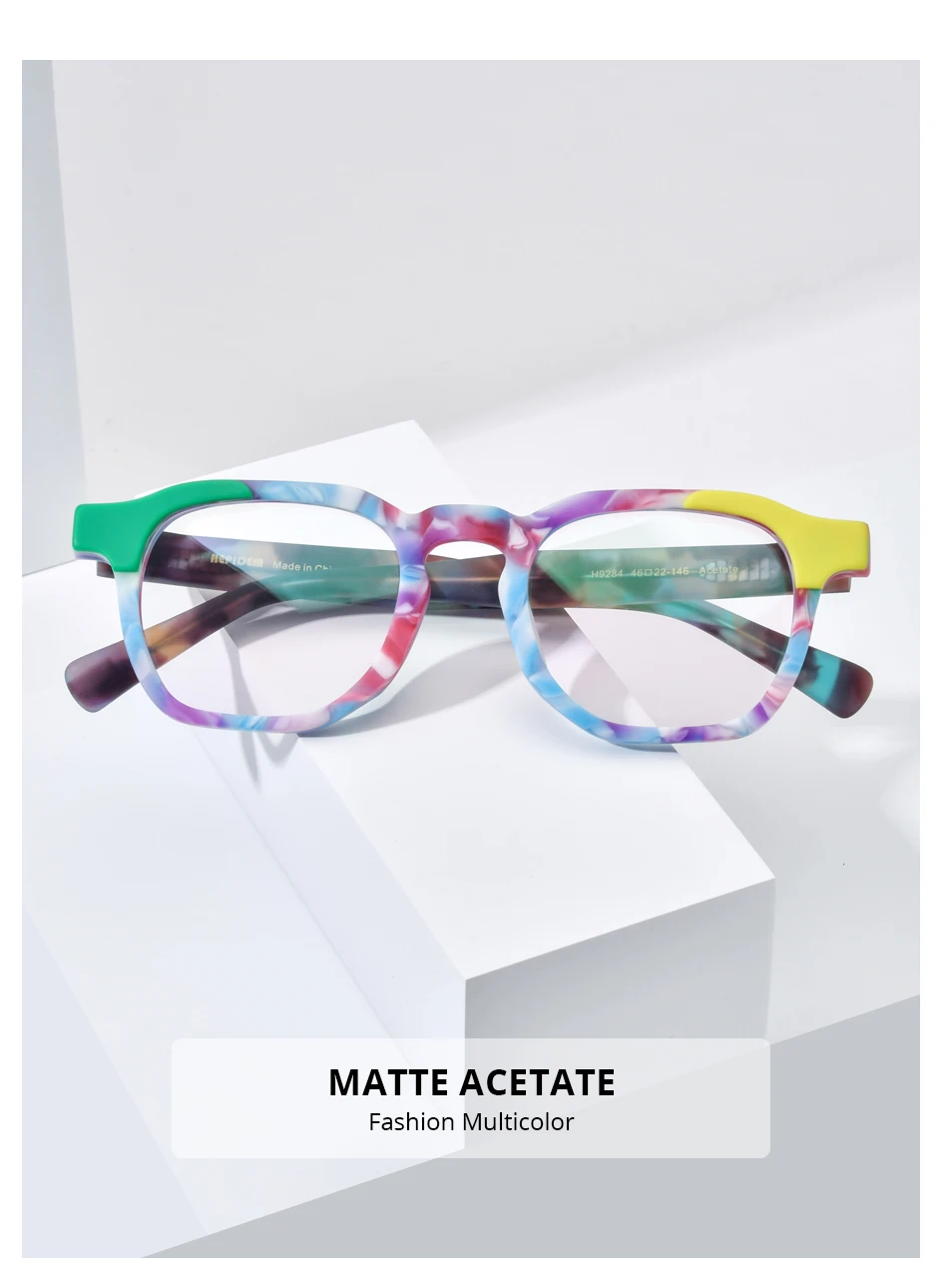 FONEX HEPIDEM Acetate Eyeglasses Frame Men New Square Brand Design Glasses Women Retro Vintage Eyewear Japanese Spectacles 9287