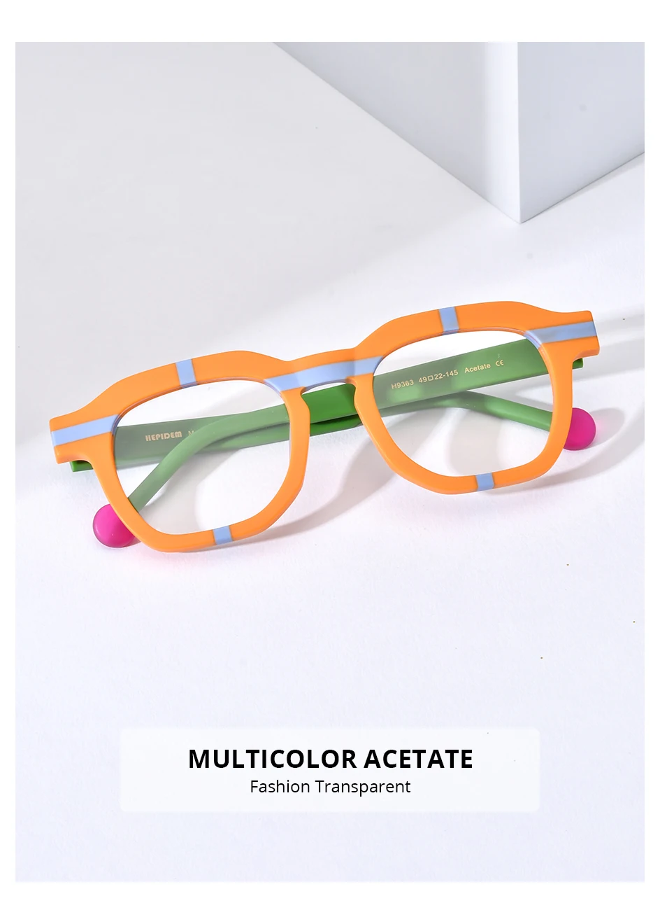 FONEX HEPIDEM Acetate Eyeglasses Frame Men New Square Brand Design Glasses Women Retro Vintage Eyewear Japanese Spectacles 9287