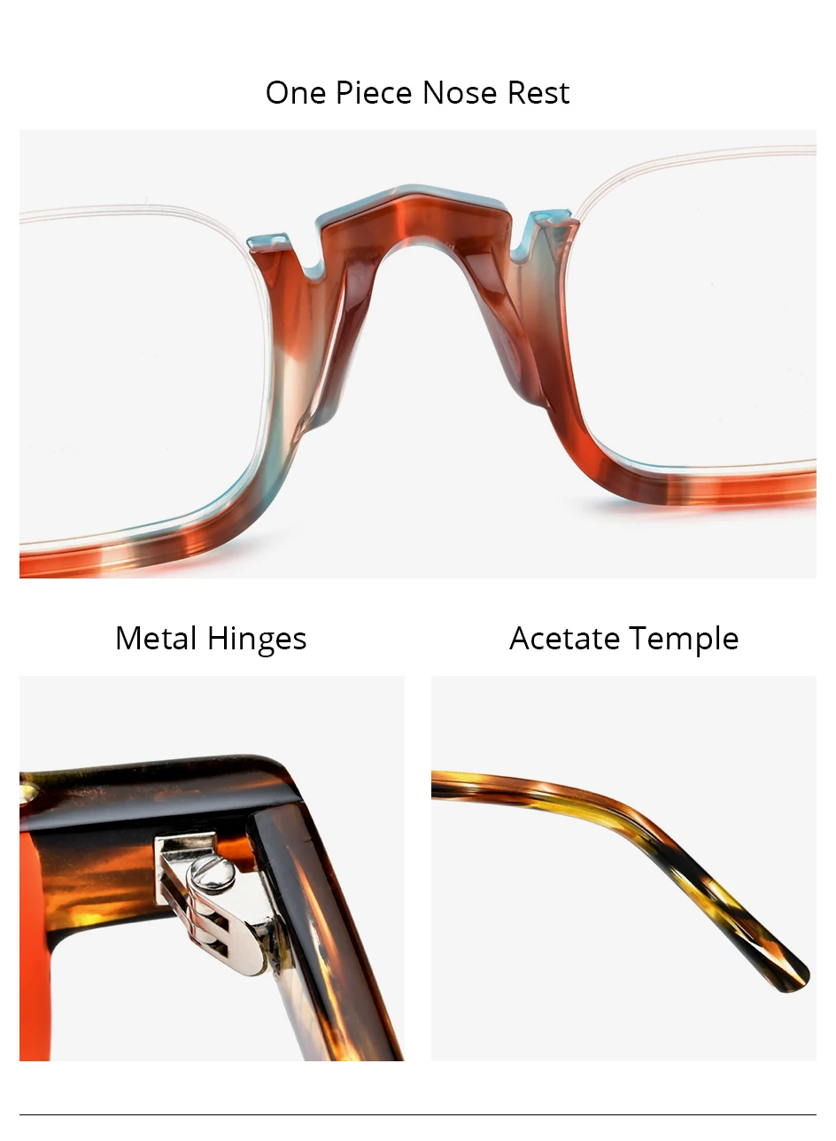 FONEX HEPIDEM Acetate Eyeglasses Frame Men New Square Brand Design Glasses Women Retro Vintage Eyewear Japanese Spectacles 9287